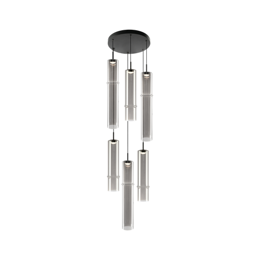 A pendant and wall light with bamboo-shaped glass and LED lighting is a beautiful fusion of natural-inspired design and modern lighting technology. Coming in single, multi pendant and wall version, this is a beautiful option for multiple uses.