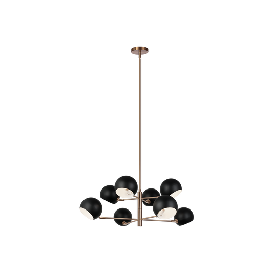 Combining elegance with a modern touch, the Orb family will make a stunning focal point for many design aspects. Finishes are Aged Gold Brass paired with Matte Black or Matte White shades with a white interior.