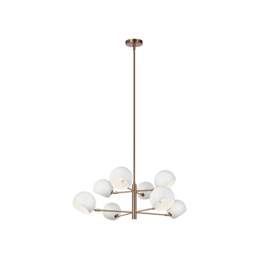 Combining elegance with a modern touch, the Orb family will make a stunning focal point for many design aspects. Finishes are Aged Gold Brass paired with Matte Black or Matte White shades with a white interior.