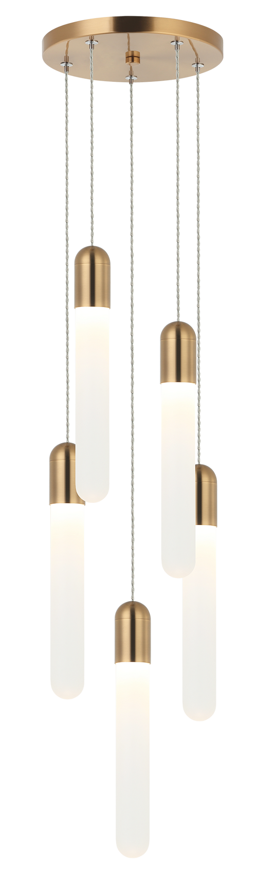 Aydin is a Modern LED with cylindrical tube and frosted glass shade. Available in either Aged Gold Brass or Matte Black finish.