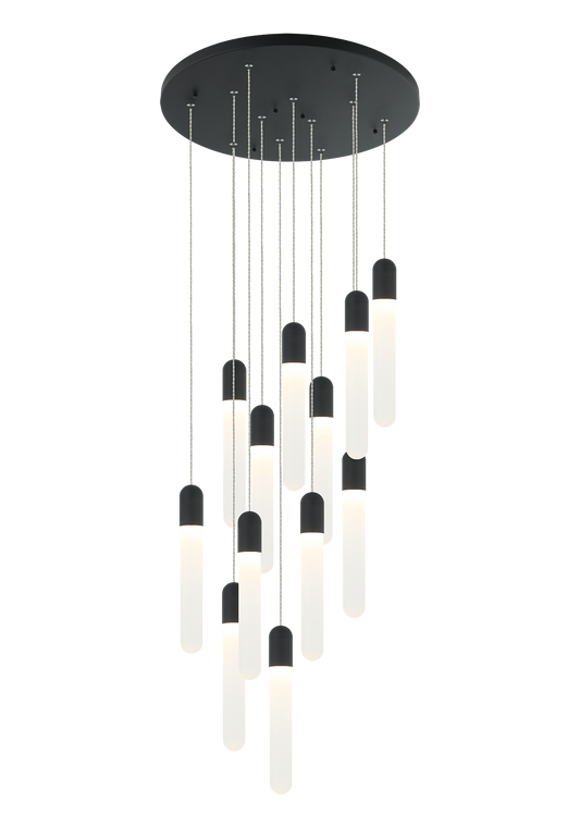 Aydin is a Modern LED with cylindrical tube and frosted glass shade. Available in either Aged Gold Brass or Matte Black finish.