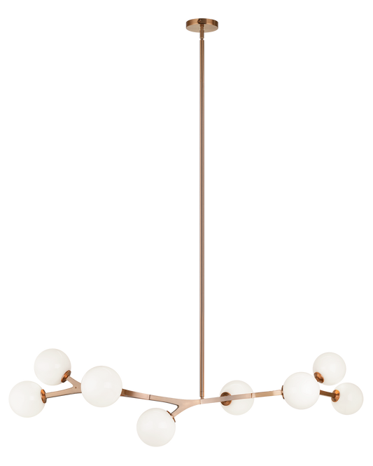 8 LT L54.9" W13.8" "RAMI" AGED GOLD CHANDELIER E12 8*40W