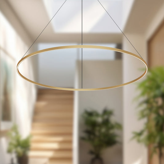 Cerchio 72-in Brushed Gold LED Pendant