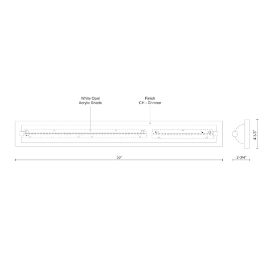 Charlotte 36-in Chrome LED Vanity