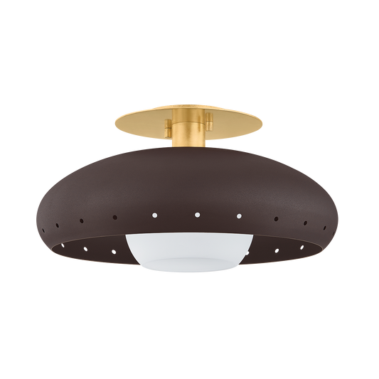 Mitzi KIMBER Flush Mount in AGED BRASS/TEXTURED BRONZE W/ HIGHLIGHT