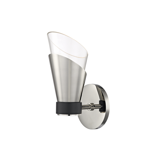 Mitzi Angie Wall Sconce in Polished Nickel/black