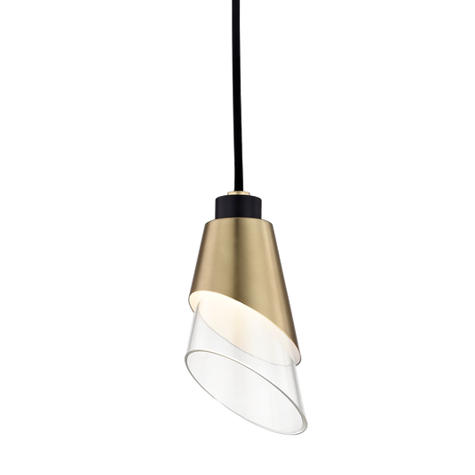 Mitzi Angie Pendant in Aged Brass/black