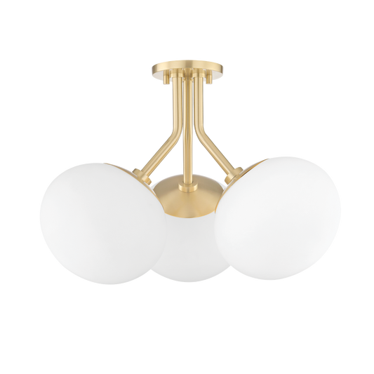 Mitzi Estee Semi Flush in Aged Brass