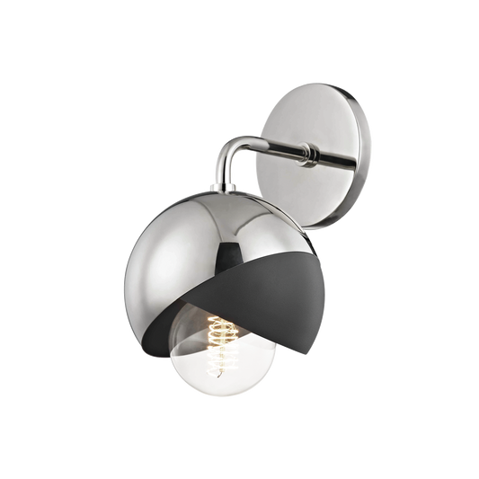 Mitzi Emma Wall Sconce in Polished Nickel/black