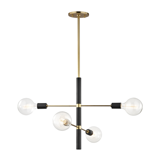 Mitzi Astrid Chandelier in Aged Brass/black