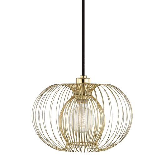 Mitzi Jasmine Pendant in Polished Brass