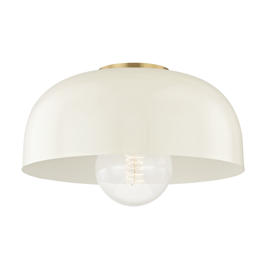 Mitzi Avery Flush Mount in Aged Brass/cream