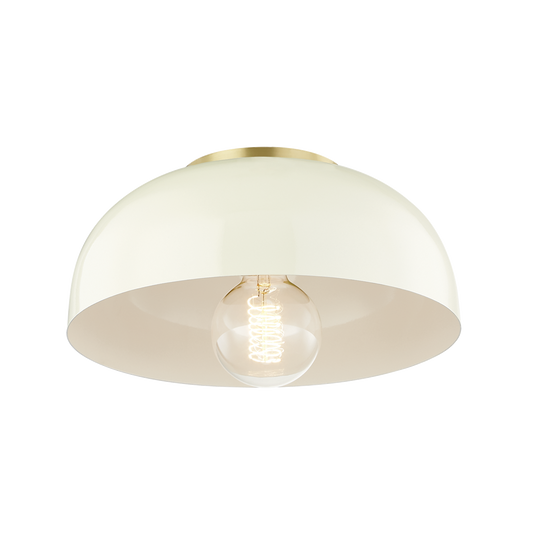 Mitzi Avery Flush Mount in Aged Brass/cream