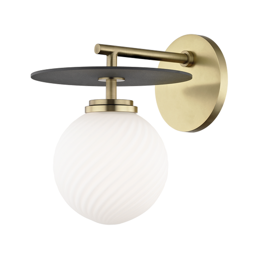Mitzi Ellis Wall Sconce in Aged Brass/black