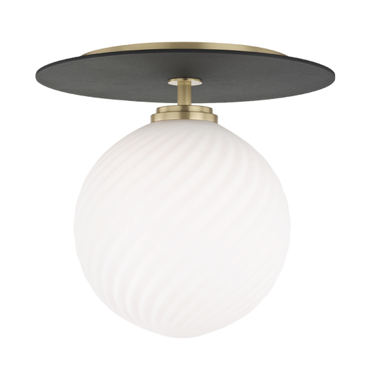 Mitzi Ellis Semi Flush in Aged Brass/black