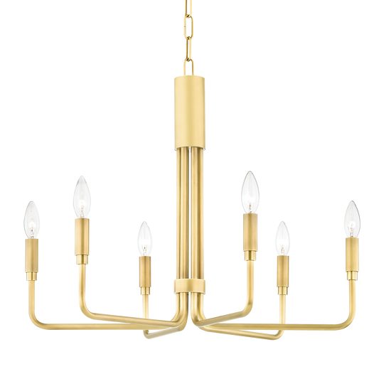 Mitzi Brigitte Chandelier in Aged Brass