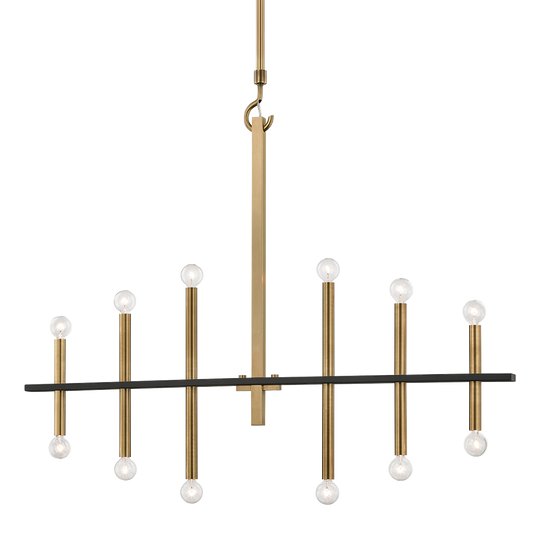 Mitzi Colette Chandelier in Aged Brass/black