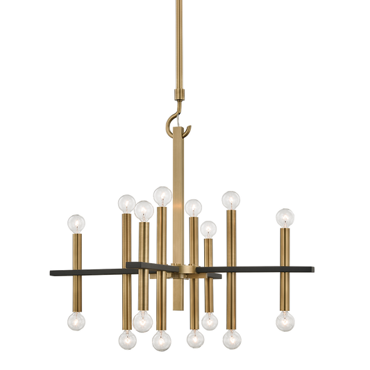 Mitzi Colette Chandelier in Aged Brass/black