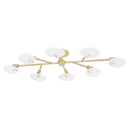 Mitzi Giselle Semi Flush in Aged Brass