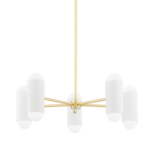 Mitzi Kira Chandelier in Aged Brass/soft White Combo