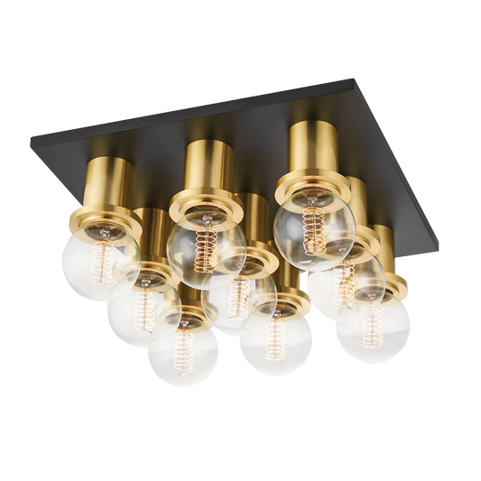 Mitzi Brandi Flush Mount in Aged Brass/soft Black