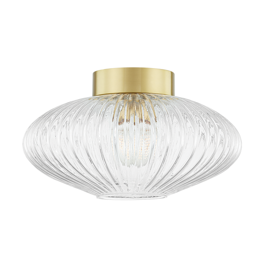Mitzi Reba Flush Mount in Aged Brass