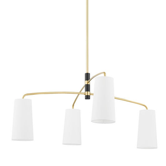 Mitzi Evelyn Chandelier in Aged Brass/soft Black