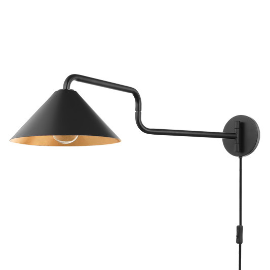 Mitzi BRIANNA Plug-in Sconce in Gold Leaf/soft Black Combo