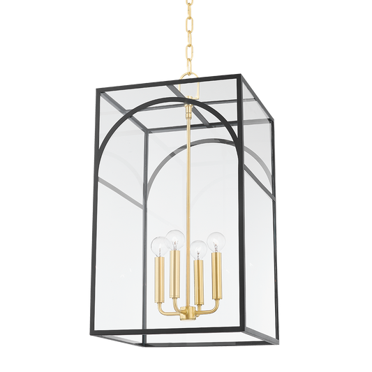 Mitzi Addison Pendant in AGED BRASS/TEXTURED BLACK COMBO