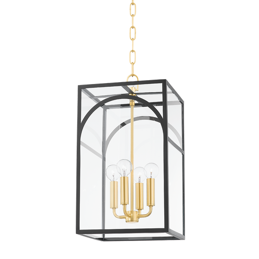 Mitzi Addison Pendant in AGED BRASS/TEXTURED BLACK COMBO