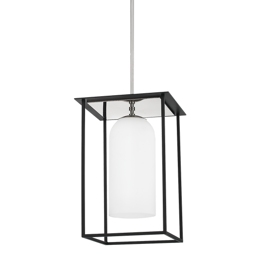 Mitzi Teres Pendant in POLISHED NICKEL/TEXTURED BLACK