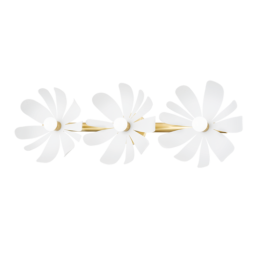 Mitzi Twiggy Bath and Vanity in AGED BRASS/TEXTURED WHITE