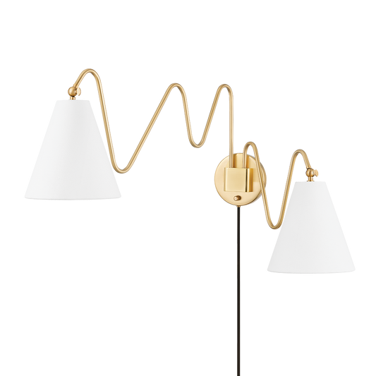 Mitzi Onda Plug-in Sconce in Aged Brass