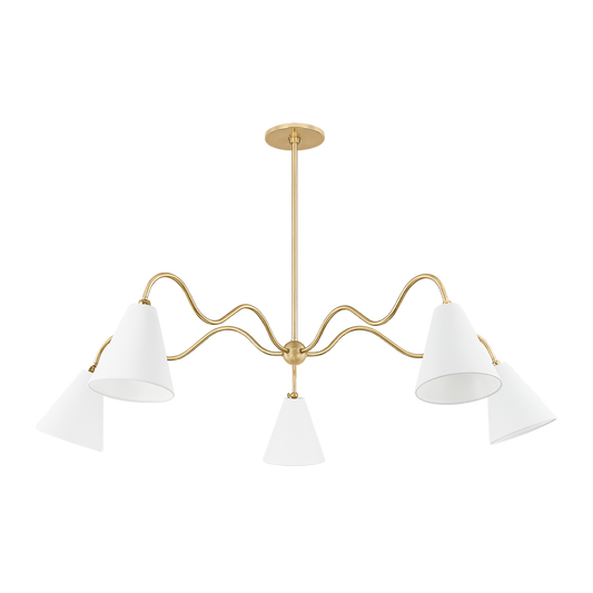 Mitzi ONDA Chandelier in AGED BRASS
