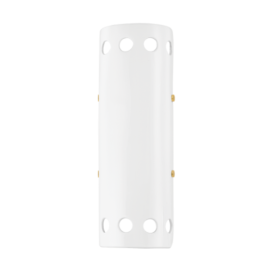 Mitzi Jean Wall Sconce in AGED BRASS/CERAMIC GLOSS WHITE