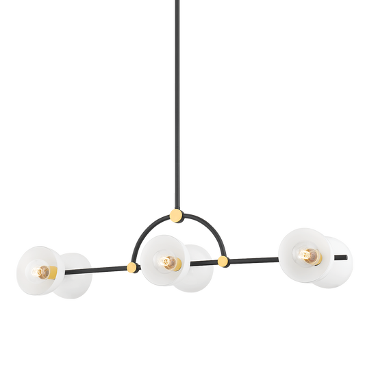 Mitzi BELLE Island Light in AGED BRASS/TEXTURED BLACK COMBO