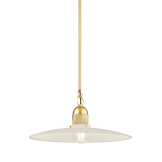Mitzi LEANNA Pendant in AGED BRASS/SOFT CREAM