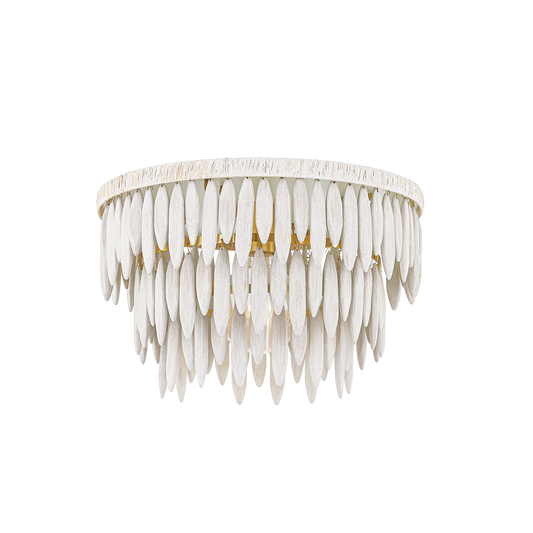 Mitzi TIFFANY Semi Flush in AGED BRASS/TEXTURED CREAM