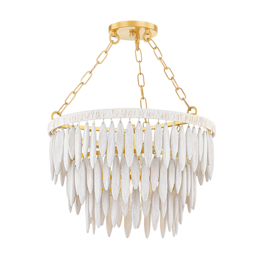 Mitzi TIFFANY Pendant in AGED BRASS/TEXTURED CREAM