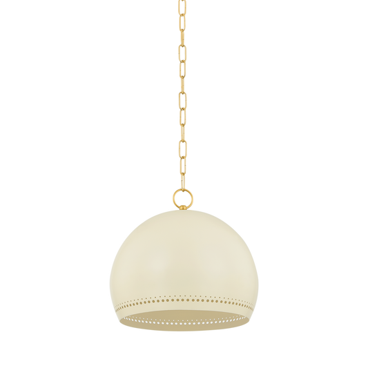 Mitzi ETNA PENDANT in AGED BRASS/SOFT CREAM