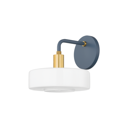 Mitzi Aston Wall Sconce in Aged Brass/Slate Blue