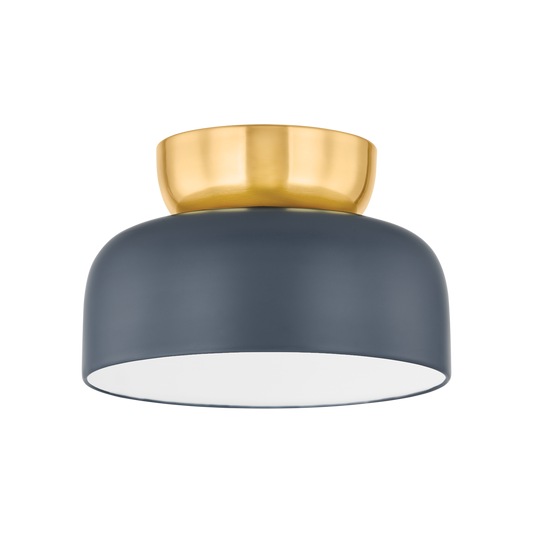 Mitzi Batya FLUSH MOUNT in Aged Brass/Slate Blue