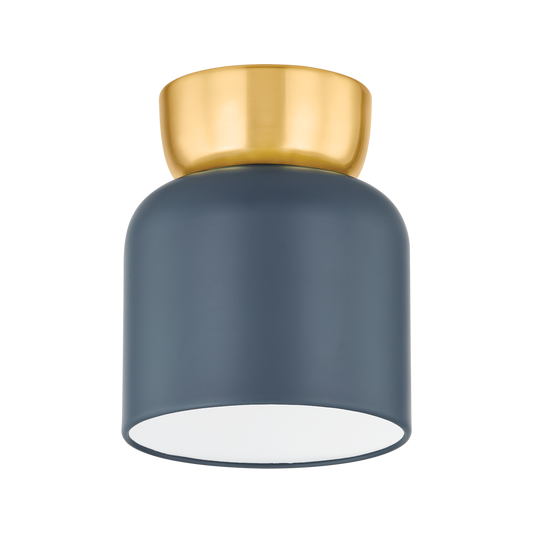Mitzi Batya FLUSH MOUNT in Aged Brass/Slate Blue