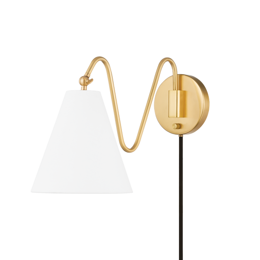 Mitzi Onda Plug-in Sconce in Aged Brass