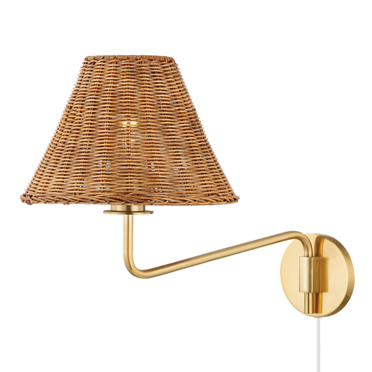 Mitzi Issa Plug-in Sconce in Aged Brass