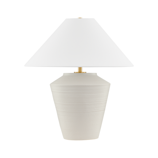 Mitzi RACHIE Table Lamp in Aged Brass/ Ceramic Whitewash Terracotta