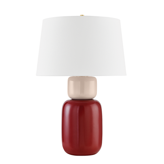 Mitzi Batya TABLE LAMP in Aged Brass/Ceramic Bordeaux Blush