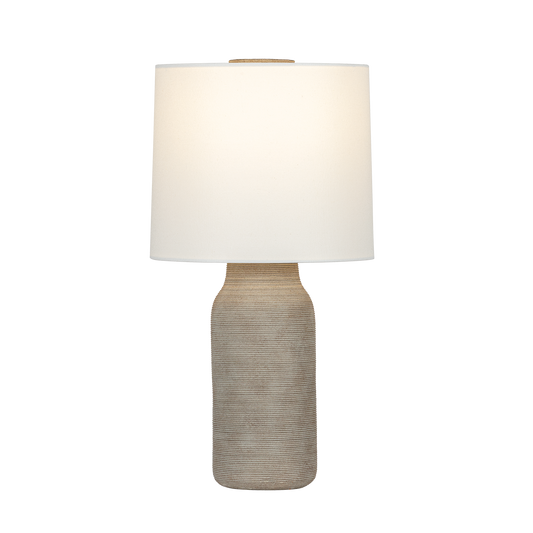 Mitzi STASSI Table Lamp in AGED BRASS/CERAMIC STRIA TERRA