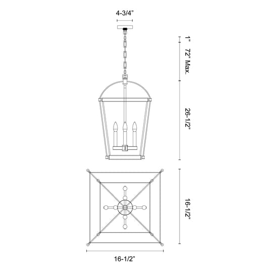 Manor Urban Bronze 4 Lights Pendant