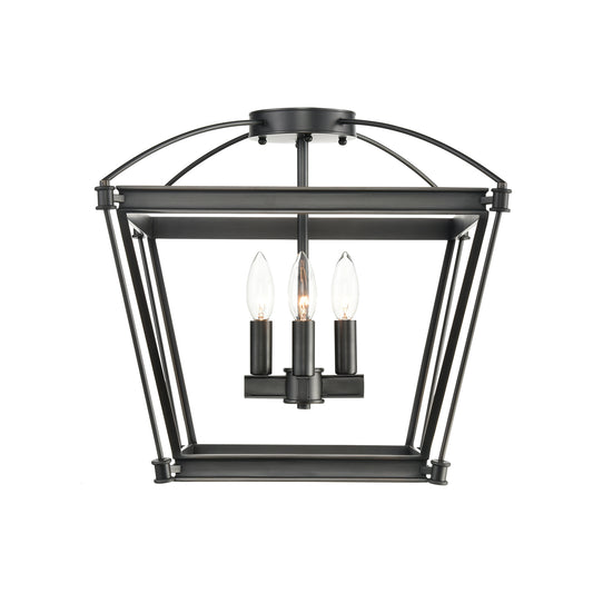 Manor Urban Bronze 4 Lights Semi Flush Mount